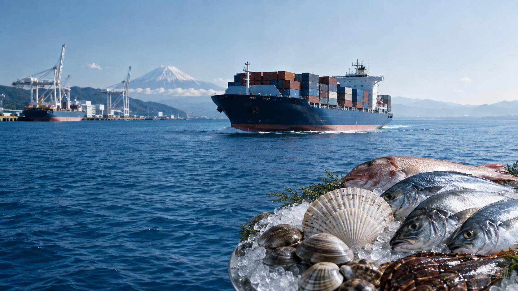 海を越えて食品を届ける物流のイメージ